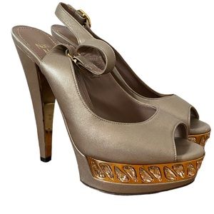 NANDO MUZI Rhinestone Heels Italy 39